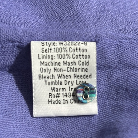 JOHNNY WAS Workshop Klodi Raglan Tiered Midi Dress Size M Tropical Vacation Blue - Picture 14 of 15